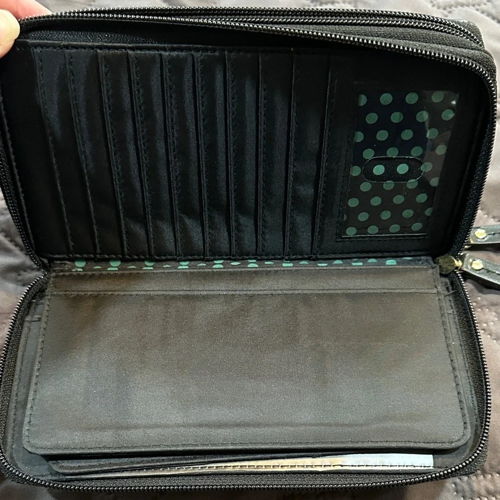 Black & White Animal Print Zip Wallet